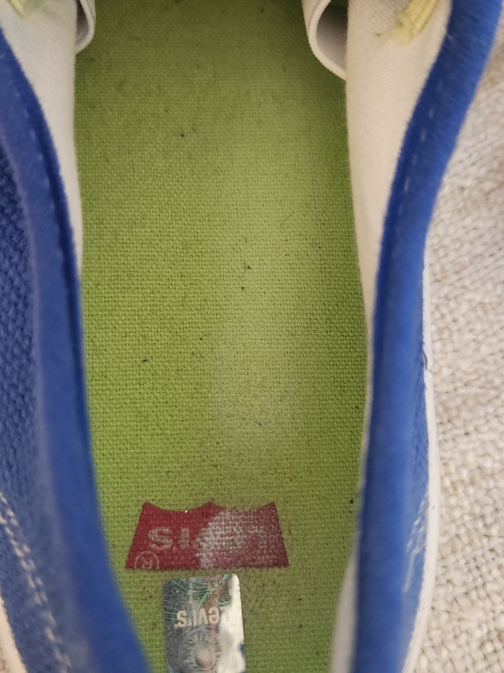 Levi’s Betty/Vee Blue Canvas Sneakers Kids US 3 / EU 35 - Picture 7 of 10